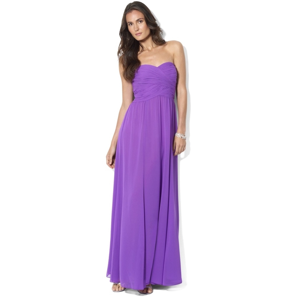 Ralph Lauren Strapless Chiffon Gown